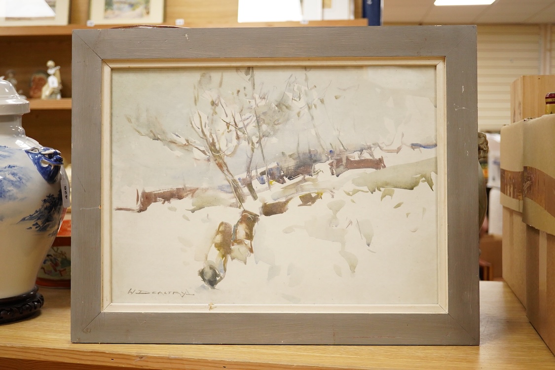 William Dealtry (1915-2007), ‘Winter Magic’, signed, Brian Sinfield label verso, watercolour, 34 x 44cm